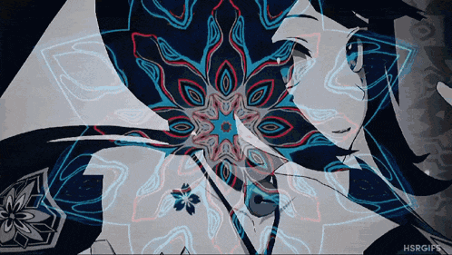 a drawing of a person with a flower in the middle and the words hsrgifs below