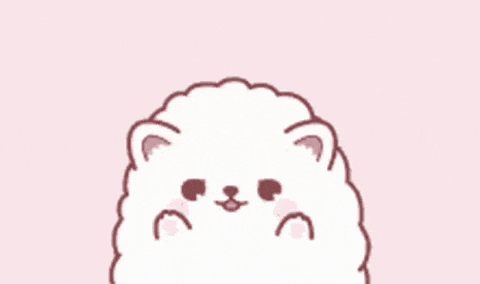 a cartoon drawing of a fluffy white sheep with a pink background .
