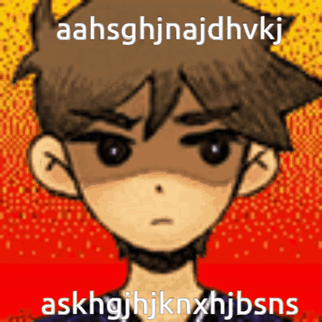 a drawing of a boy with a choker on his neck and the words aahsghjnajhvkj