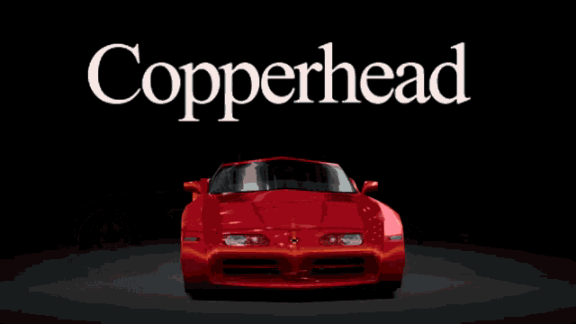 a red sports car with the word copperhead on it