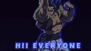 a blue and purple background with the words hit everyone in purple letters