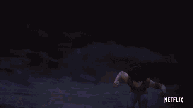 a lightning strike in the sky with a white light coming out of it .