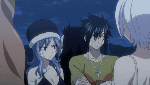 a group of anime characters are standing next to each other and one of them has a bandage on his face