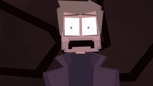 a cartoon of a man with his mouth open