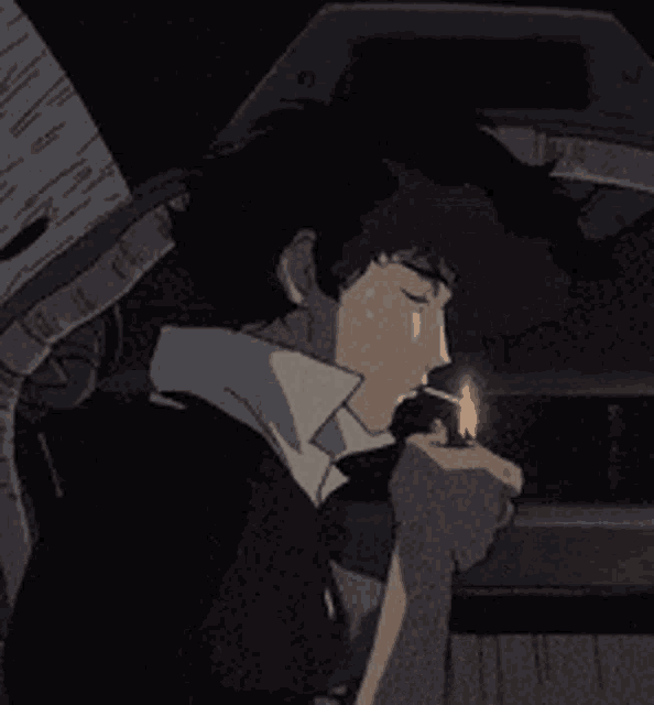 a man smoking a cigarette and holding a gun