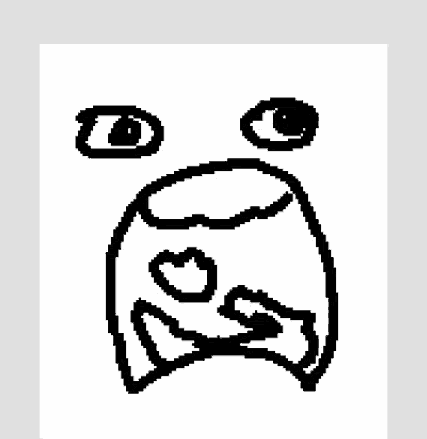 a black and white drawing of a person 's face with hearts on it 's eyes .