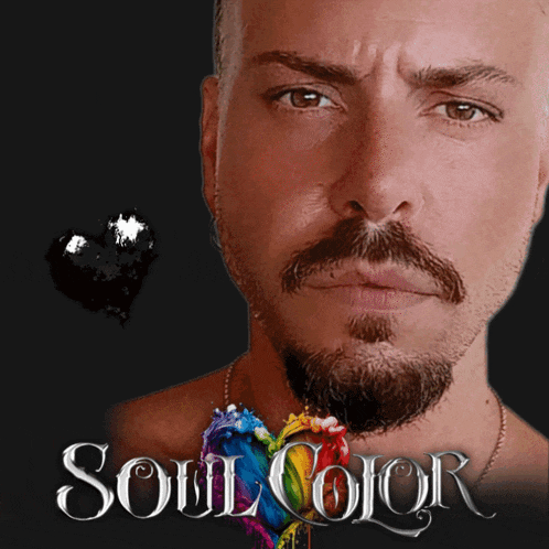 a man with a beard is featured on a poster that says soul color
