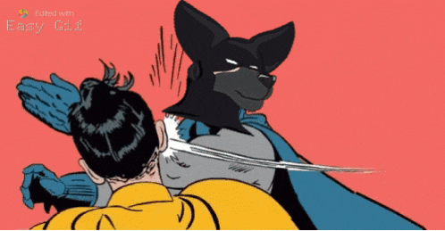 a cartoon of a man being slapped by a dog is edited with easy gi.f.