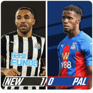 two soccer players one from fun88 and one from the crystal palace are shown