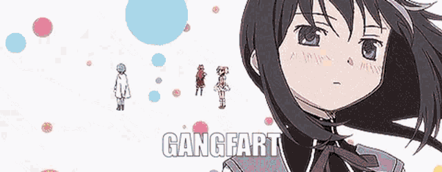 a cartoon of a girl with the words gangfart written below her