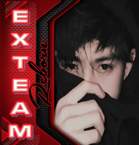 a picture of a man covering his face with his hands and the words ex team written above him