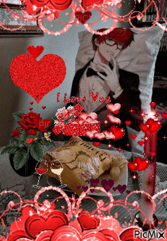 a pillow with a picture of a man and the words " i love you "