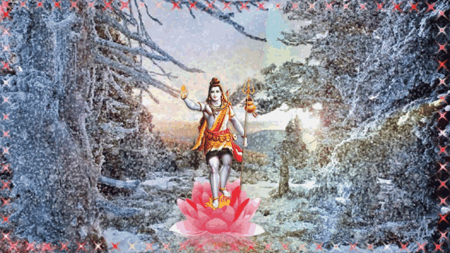 Lord Shiva Snow GIF - Lord Shiva Snow Flowers GIFs