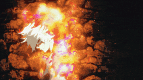 a drawing of a person surrounded by fire