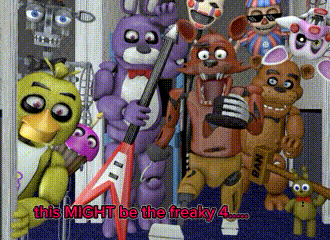 a group of five nights at freddy 's stuffed animals including bonnie and foxy