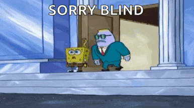 a cartoon of spongebob squarepants standing in front of a door .