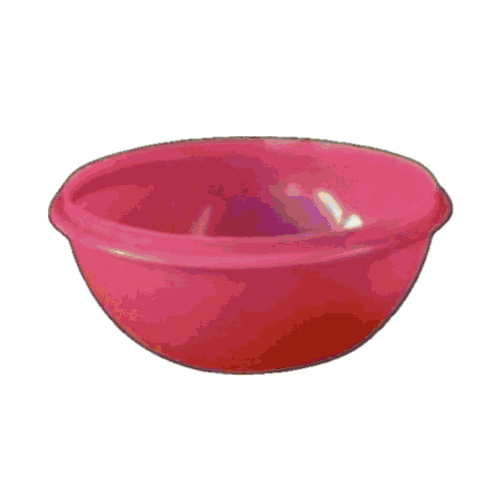 a blue bowl on a white background with a purple border
