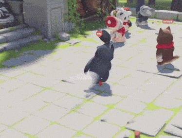 a video game with a penguin wearing a santa hat saying you