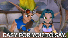 a video game character with the words easy for you to say below them