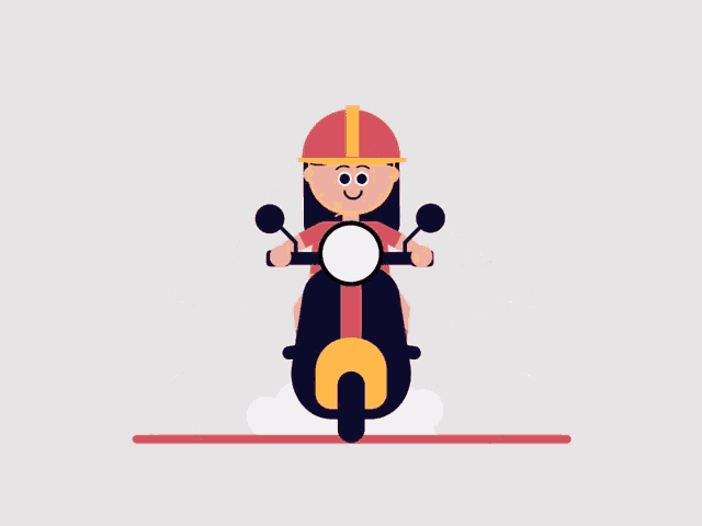 a cartoon illustration of a woman driving a car