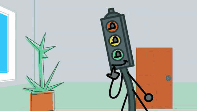 a cartoon of a traffic light with the letters pp on it