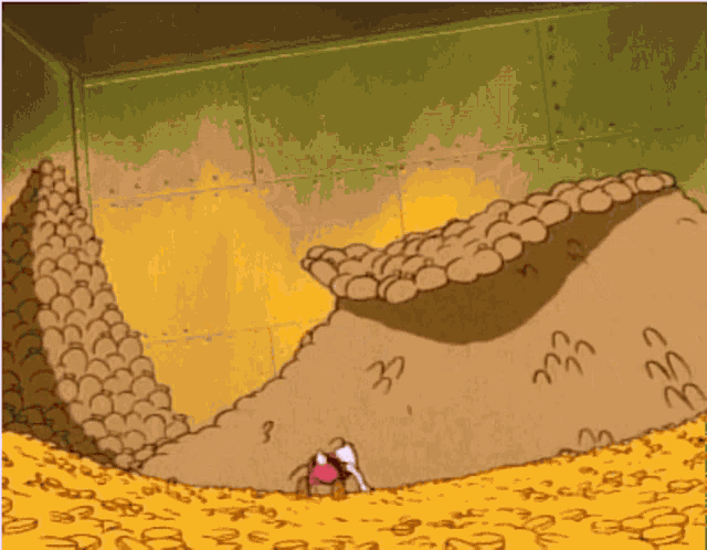 a cartoon drawing of a pile of eggs with the number 3 on it