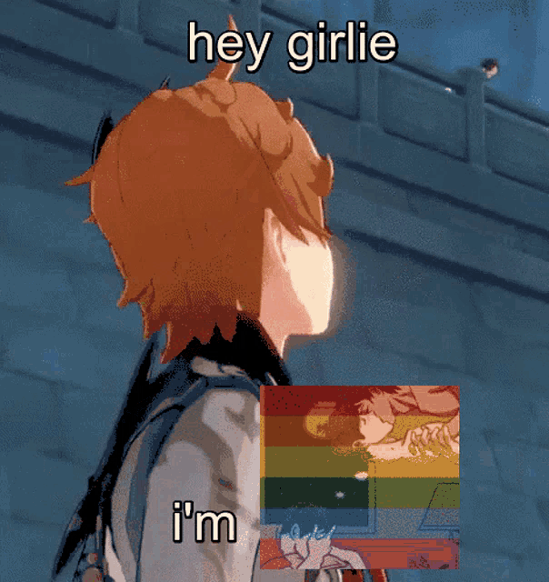 a cartoon character with the words hey girlie i 'm