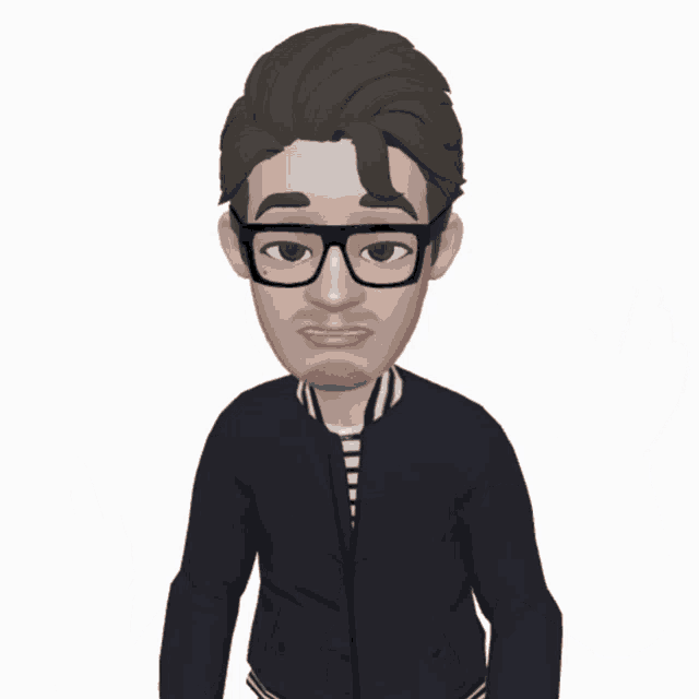 a cartoon character with glasses and a surprised expression