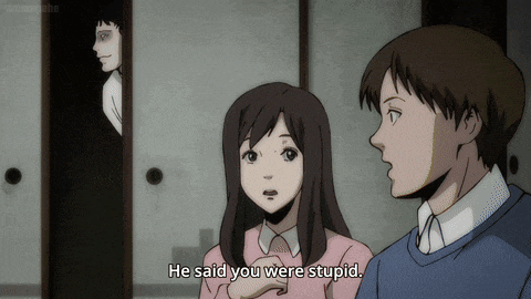 a man and a woman are talking and the man says " he said you were stupid "