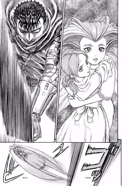 a black and white drawing of a man holding a little girl .