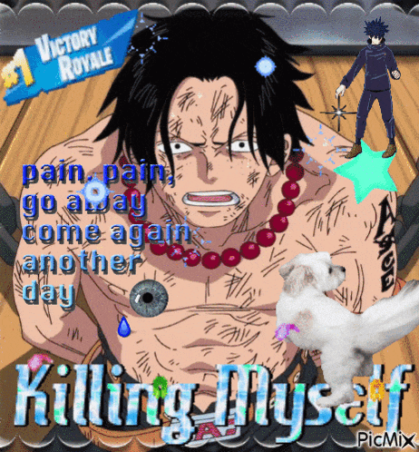 a picture of a man with the words killing myself at the bottom