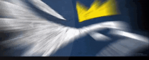 a blue background with a yellow arrow pointing to the right