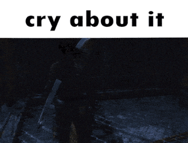 a screenshot of a video game with the words cry about it above it