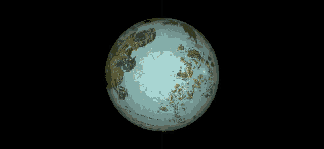 a computer generated image of a globe with a blue line on the bottom
