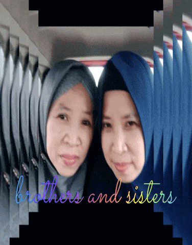 a photo of two women with the words brothers and sisters written below them