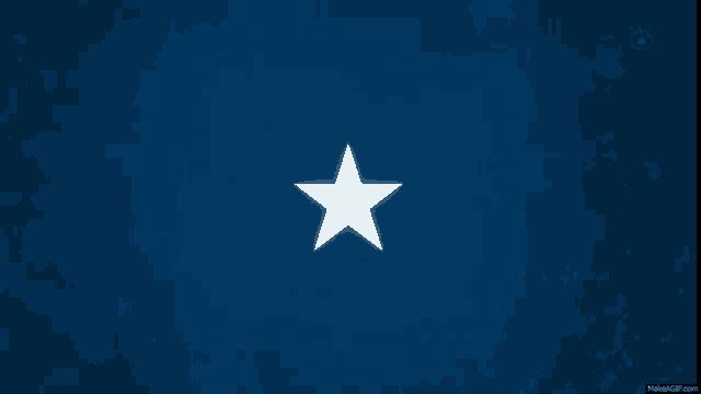a white star on a blue background