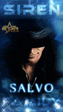 a poster for salvo shows a man wearing a blindfold