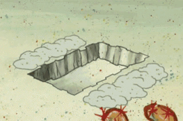 a cartoon of spongebob squarepants laying on the ground with a hammer in his hand .
