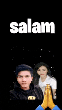 a picture of a man and a woman with the words wa ' alaikum salam