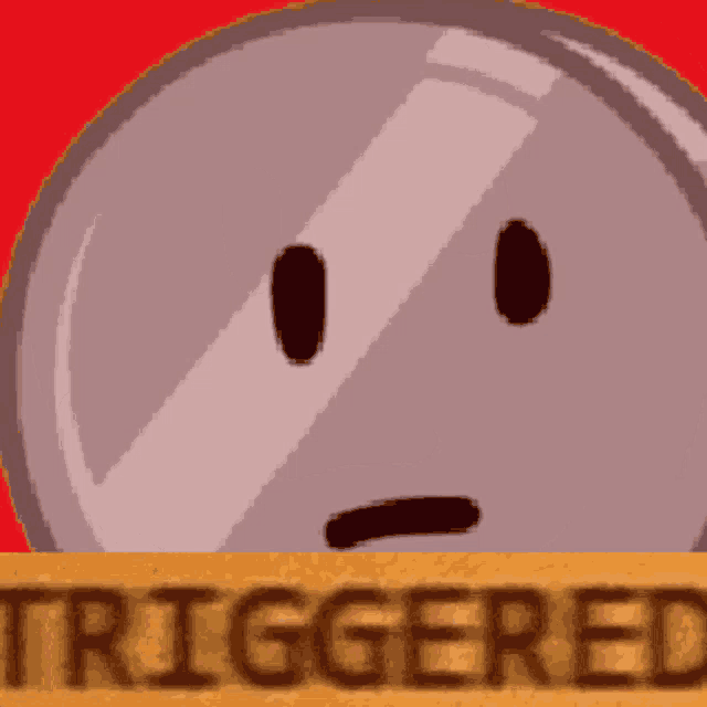 a cartoon character is holding a sign that says `` triggered '' behind it .