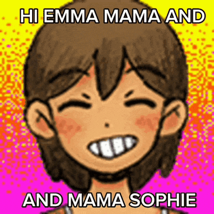 a cartoon of a girl with the words hi emma mama and and mama sophie on it
