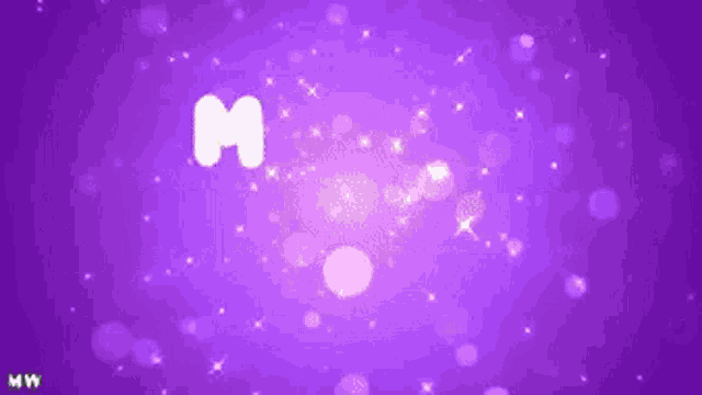 a purple background with a white letter m in the middle