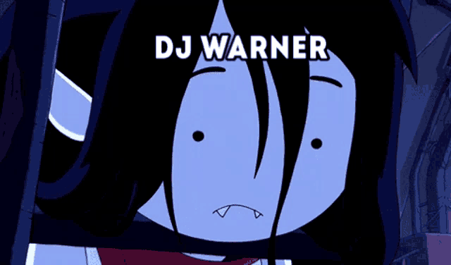 a crying cartoon character with the name dj warner on the bottom