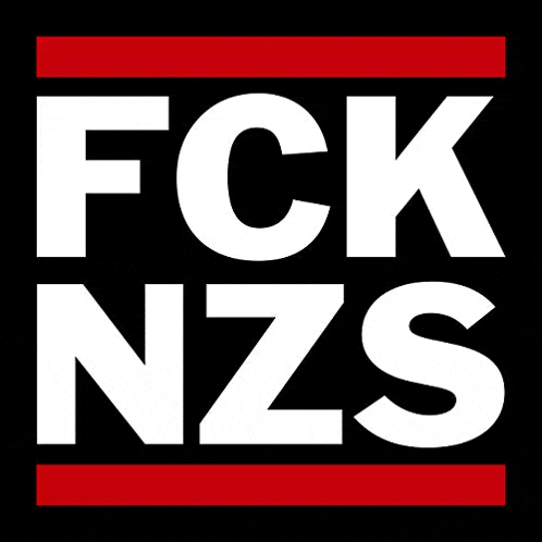 fck nzs is written in white letters on a black background
