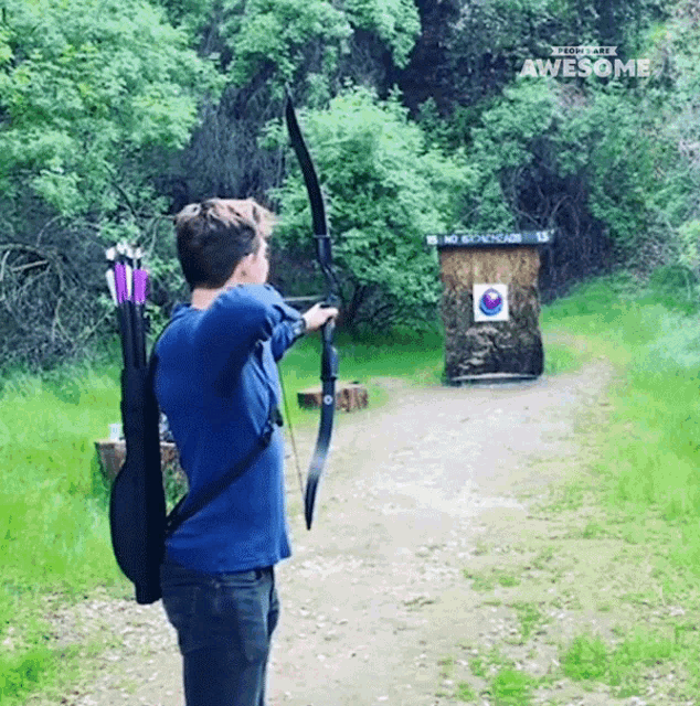 Shoot Arrow People Are Awesome GIF - Shoot Arrow People Are Awesome Pop The Balloon GIFs
