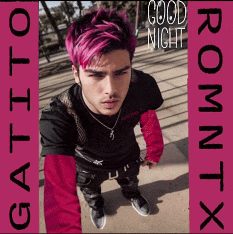 a man with pink hair is on the cover of a good night album