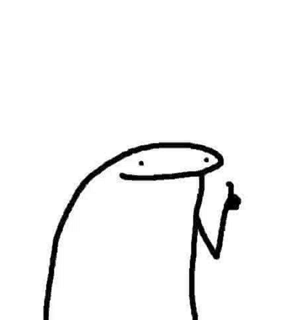 a stick figure is giving a thumbs up and smiling .