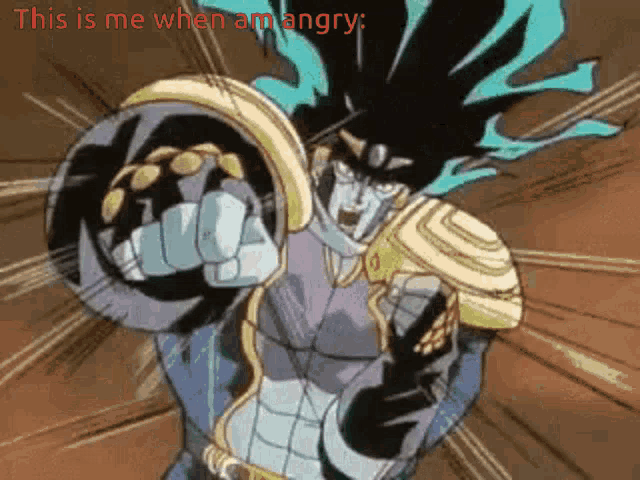 star platinum from jojo 's bizarre adventure is giving a fist punch