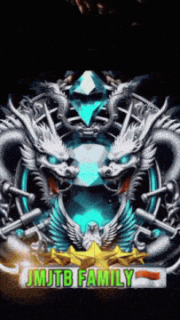 a jmjtb family logo with dragons and eagles