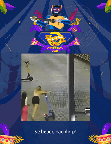 a poster with a robot playing a guitar and the words carnaval on it